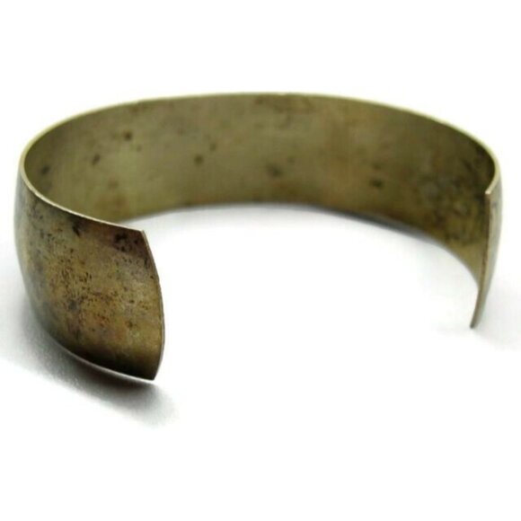 Danecraft Wide Cuff Bracelet Sterling Silver 925 Vintage Heavy Patina 3/4x2 1/2 - Picture 4 of 11